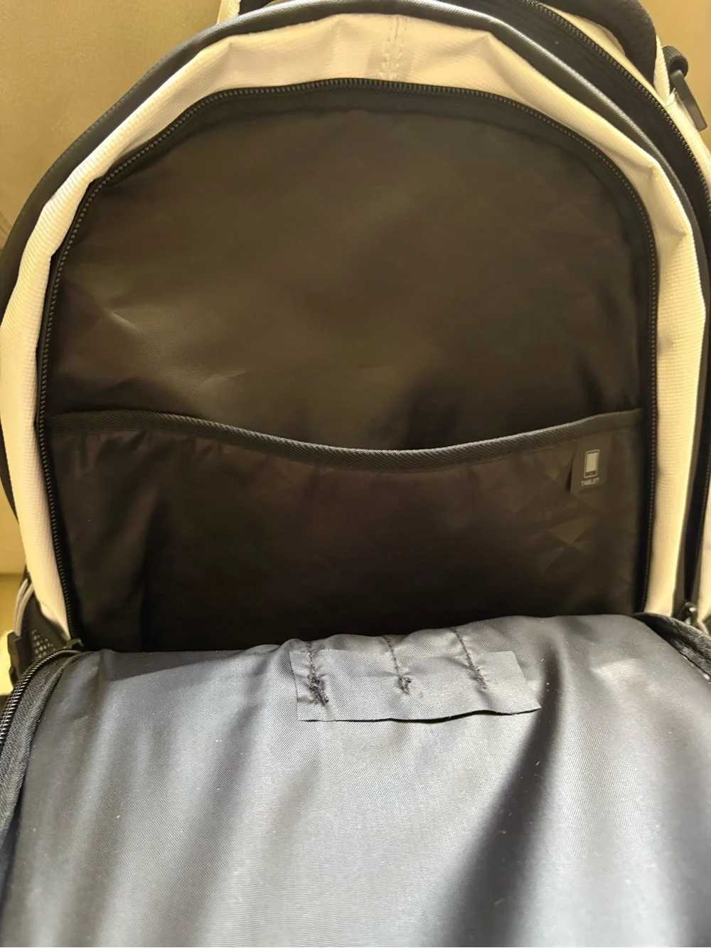 SwissGear White and Black Travel Backpack with Red Cross Patch